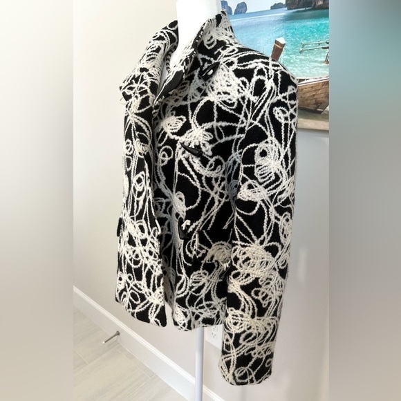 Nordstrom Angora Wool Jacket Hand Sewn Details 2 Pockets, Toggle Close Front - Picture 12 of 15